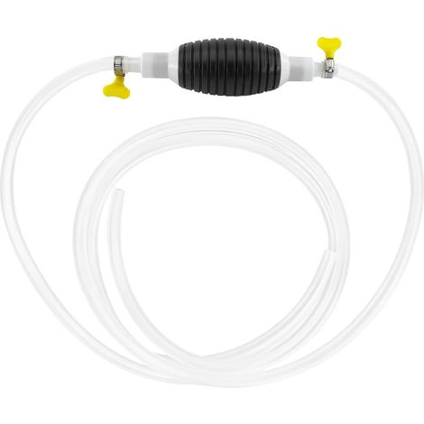 1 Pompe siphon manuelle, tuyaux PVC 1,5M, valve anti-retour, agrafes métal, transfert essence diesel huile eau voiture aquarium jardin