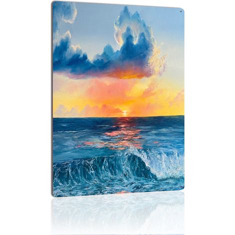 Plaque Métallique Décorative Rétro pour Bar de Plage Luxueux, Ambiance Exotique et Prestige 30x20 cm. (1/5)