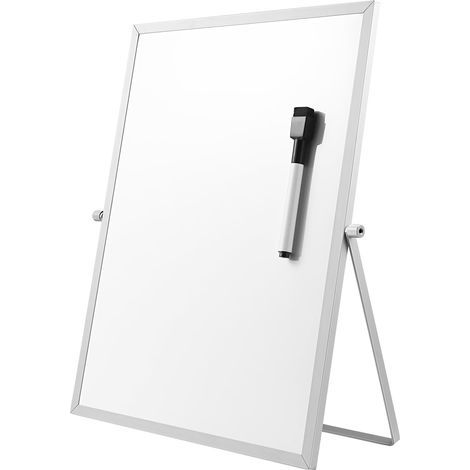 Tableau Blanc Magnetique Double Face - Support Pivotant 360° en Alliage D'aluminium - 36 x 28 cm - Bureau Maison Bureau (1/5)