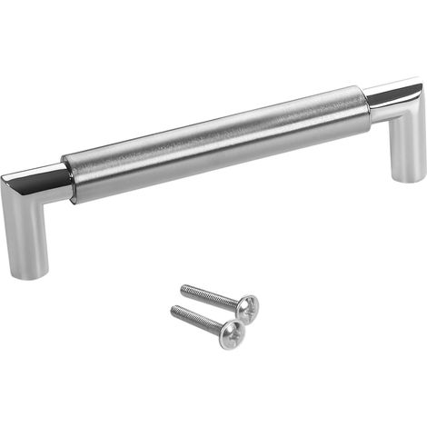 SOTECH Möbelgriff E9 echt Edelstahl Ø 16 mm mit Sockeln aus Metall, silberfarben, BA 128 mm, 1 Stück (1/5)
