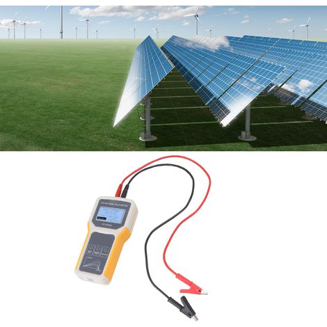 Multímetro fotovoltaico EY1600W con retroiluminación para medir el punto de máxima potencia y la tensión en circuito abierto, alimentado por energía solar (ABS, 16,5 x 8 x 3 cm, amarillo, con 4 cables (1/5)