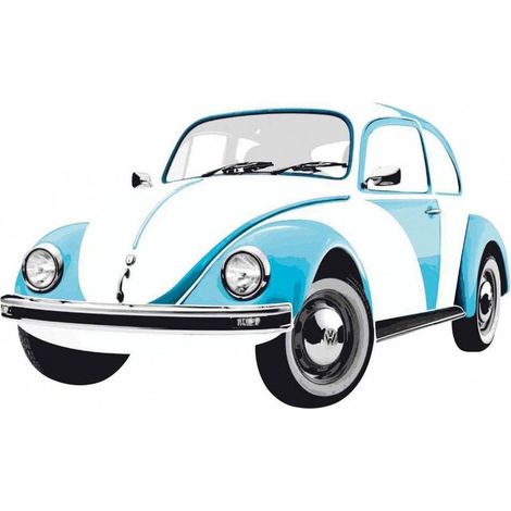 Sticker géant pour décoration murale Coccinelle bleue