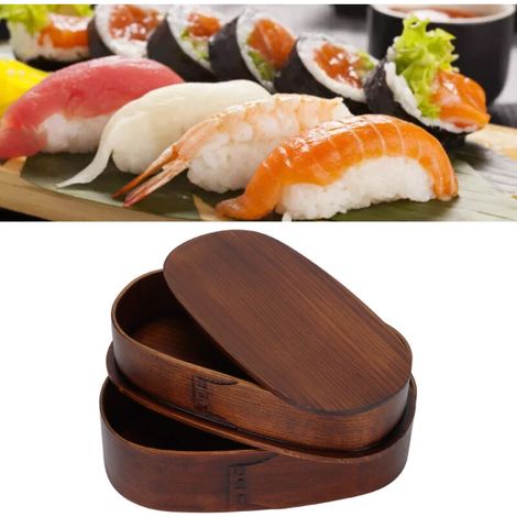 Layer Japanese Bento Box, Wooden Food Containers for Kids Adults Hiking Climbing Office School MUMU