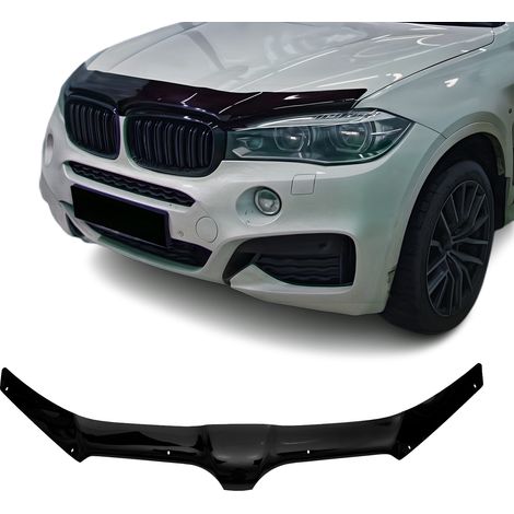 Deflecteurs d'air capot de voiture Protection pour BMW X6 F16 2014-2019 Acrylique foncé Noir (1/5)