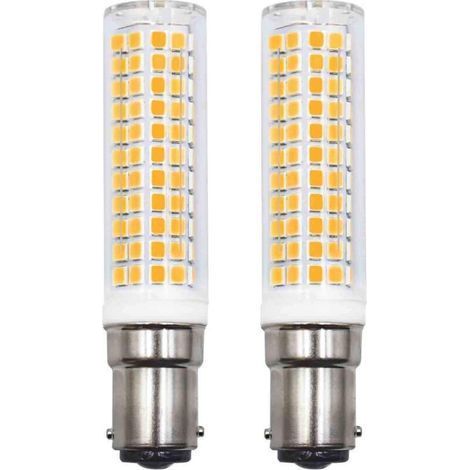Lot de 2 Ampoules LED B15d Remplaçant 75W 90W 80W Blanc chaud 3000K 220V 230V 890lm 7W Applique Murale Pour Salon Lustre Machine à Coudre [Classe énergétique E]-Chrom (1/5)