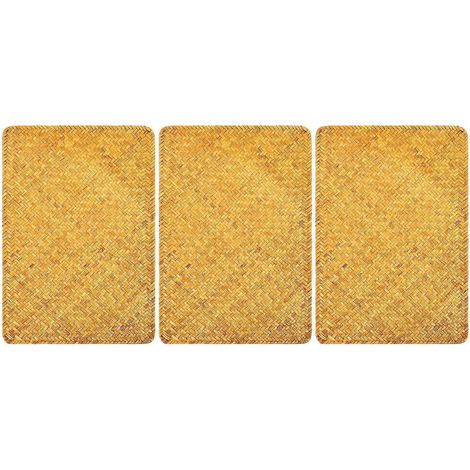 Set de table en jonc de mer naturel, sets de table rectangulaires en rotin tissés à la main (1/5)