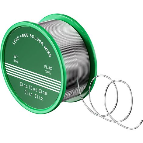 etain a souder avec flux, soudure etain Avec Noyau de Colophane, fil a souder sans plomb, solder wire, Sn99.3 Cu0.7, 50g/1mm, Pour la Soudure et les Réparations Electriques (1/5)