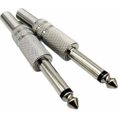 5pcs Jack Prise Jack 6,35mm Male à Souder Stéréo Fiche Male Connecteur Soudure 100% métal (1/5)
