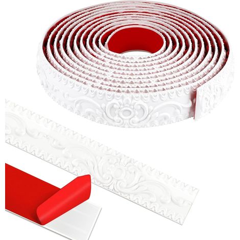 Moulures de Plafond, Moulures Murales Autocollantes pour Bandes Décoratives,Décoration DIY,Cadre Photo,Bord de Placard,Bord de Carrelage,5 m x 36 mm