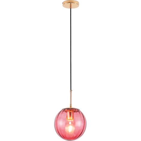 Retro-Deckenlampe - Bunte Kugel-Pendelleuchte - Rumi Pink
