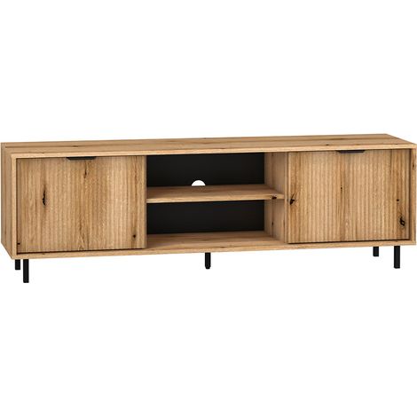 Meuble TV 2 portes 160 cm Soly Bois (1/3)