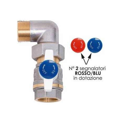 VALVOLA A SQUADRA PER COLLETTORI MF Misura: 1/2" MF