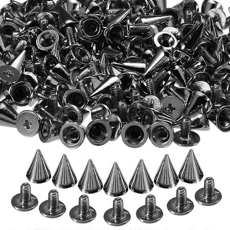 100 pezzi Chiodi Rivetti Conici in Metallo 10mm Rivetti a Punti Rivetti a Vite Conici Artigianato in Pelle Fai da Te Artigianato Rock Abbigliamento Accessori per Ricamo