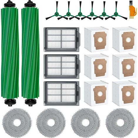 22-piece accessory kit for iRobot Roomba Plus 505/405 robot vacuum cleaner, 2 roller brushes, 4 mop pads, 3 HEPA filters, 6 side brushes, 6 vacuum bags, replacement parts (1/5)