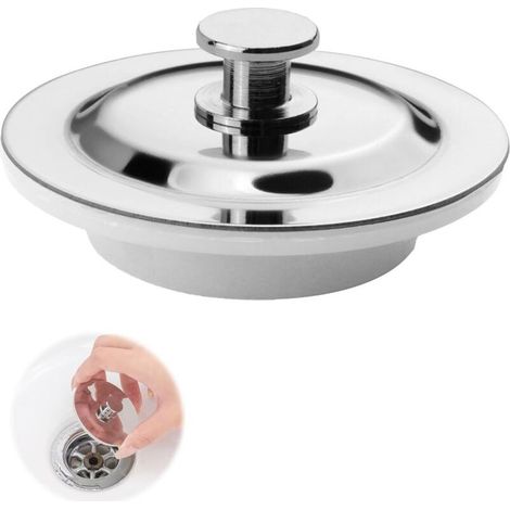 Bouchon Baignoire Universel, Protection Contre La Corrosion Durable Bonde Évier Cuisine pour 42-44mm, Bouchon de Vidange en Acier Inoxydable pour Baignoire/Évier/Cuisine (1/5)