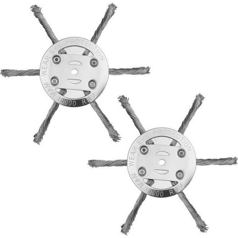 Lot de 2 Tête débroussailleuse, Fil acier inoxydable, Diamètre 150 mm, Alésage 25,4 mm, Pour jardin et allée (1/5)