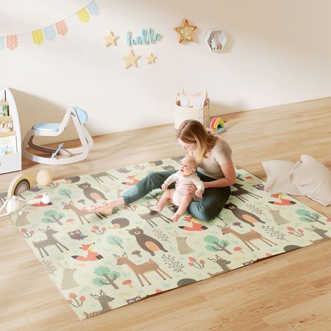 Tapis jeu Bébé Tapis rampe pliable double face - Dimensions: 196x176x1,5 cm - Couleur: Multicolore