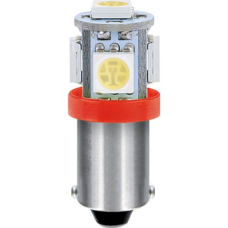 24V Led Series - 5 SMD x 1 chip - (T4W) - BA9s - 20 pz - Scatola - Rosso - Doppia polarità (1/3)