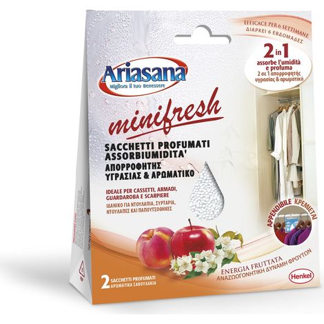 Deshumidificador ariasana minifresh fruity energy desechable 2 sobres