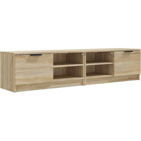 Mobile TV multimediale scaffale per televisione credenza televisione sala da pranzo soggiorno camera da letto 2 pezzi rovere Sonoma 80 x 35 x 36,5 cm pannelli compositi marrone 020028621