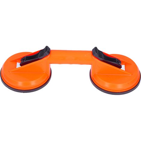 Ventouse à 2 mâchoires pour retirer le verre, poignée en plastique, patin en caoutchouc, extracteur de plaque à vide, capacité 45 kg (100 lb). (1/5)