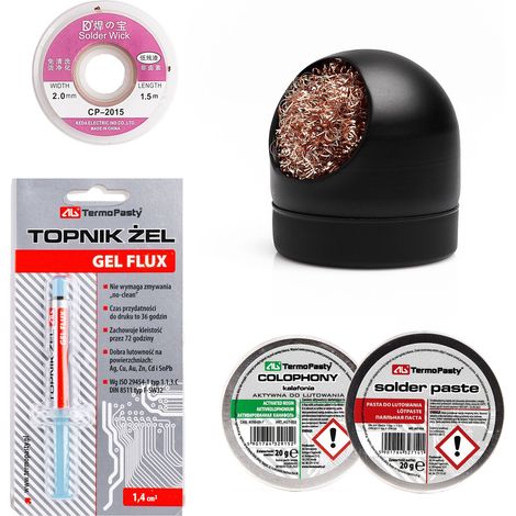 Smart Pack n° 2 Nettoyant, Colin, Pâte 20 g, Tresse 1 mm, Gel de flux (1/5)
