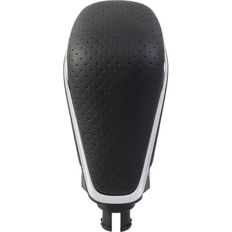 High-quality, modified gearshift knob, black, completely made of leather, for Audi A6 and A4 automatic transmissions, available individually.--BIEMMEDUE (1/4)