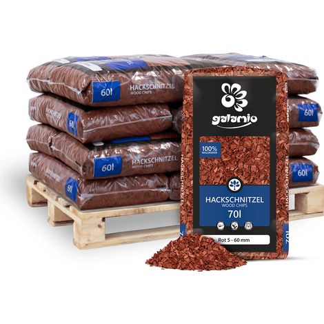 Galamio Holzhackschnitzel Rot 60l x 12 Sack 720l 12er