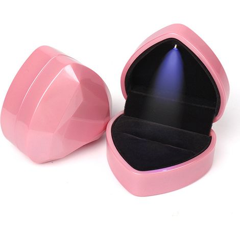 Boîte de rangement bijoux ronde en forme de cœur, décoration romantique pour cadeau fiançailles petite amie (1/5)