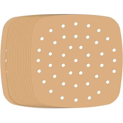 Papier sulfurisé jetable pour friteuse à air : 100/200 feuilles carrées de 23 cm (9 pouces), perforées et non poreuses. (1/5)
