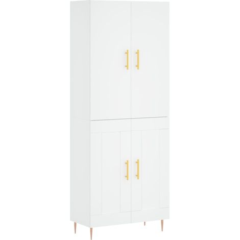 Aparador cómoda mueble de almacenaje organizador cocina salón salón alto 695 x 34 x 180 cm madera de ingeniería blanco 020032666