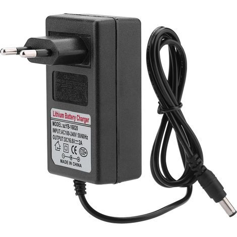 Adaptateur d'alimentation de remplacement AC100-240V DC 16.8V 2A, chargeur de batterie au lithium sécurisé, norme EU (1/5)