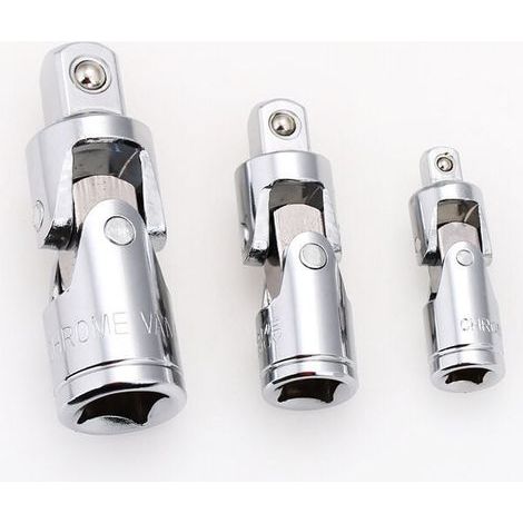 Douilles universelles à impact 3 pièces, entraînement 1/4, 3/8 et 1/2, acier CR-V, robustes et durables pour les fixations difficiles d'accès (1/4)