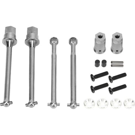 Arbre de transmission avant/arrière en acier haute dureté antirouille résistant à l'usure pour Axial 1/18 Argent (1/5)