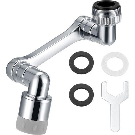 Drehbarer Wasserhahnaufsatz mit Wassersparfunktion, 1080° drehbarer Wasserhahn, Strahlregler, Perlatoren für Küche, Bad und Garten (1/5)