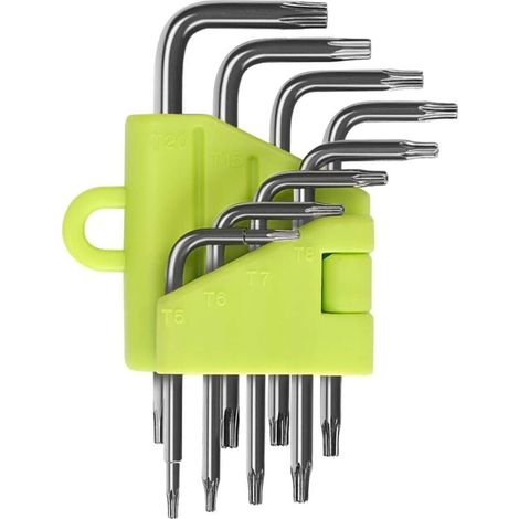 YMYNY Torx L-Key, 8-Piece Torx Allen Key Set, Star Screwdriver T5 T6 T7 T8 T9 T10 T15 T20, Wrench Sets Hand Tools Torx Allen Key (1/4)