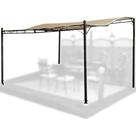 GAZEBO ACCIAIO PATIO A PARETE CM.300X250XH.200/250 ARREDO GIARDINO GAZEBI (1/5)