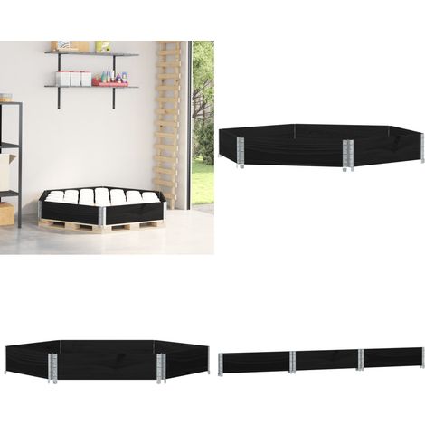 Paletten-Aufsatzrahmen Schwarz 160x160 cm Massivholz Kiefer - Palettenaufständer - Palettenrahmen - Holzkiste - Stauraum - Gartenregal - Home & Living (1/5)