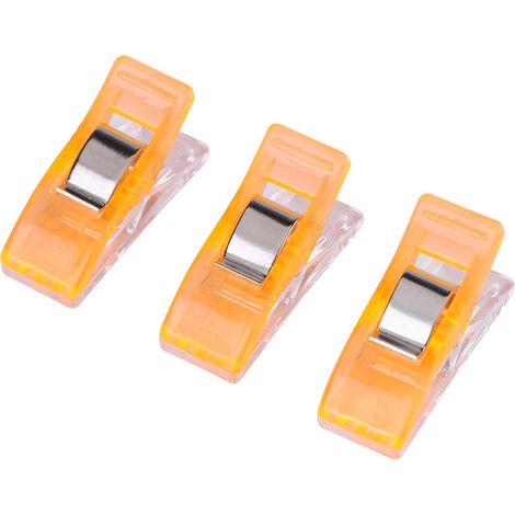 20 pinces en plastique orange pour quilting, couture, tricot, reliure de tissu et travaux d'aiguille (1/5)