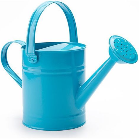 1,5-Liter-Gießkanne aus Metall, Schmiedeeisen-Optik, langer Ausguss, blau, ideal für Gartenpflanzen, Balkon oder andere Außenbereiche. (1/4)