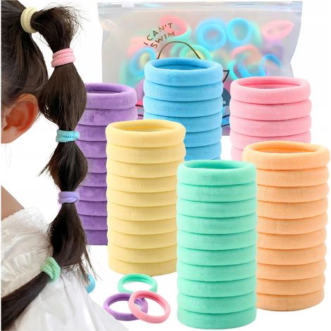 Elastici per capelli, scrunchies, fermagli per capelli, PER ragazze, CONFEZIONE MIX DA 100 PEZZI. (1/5)