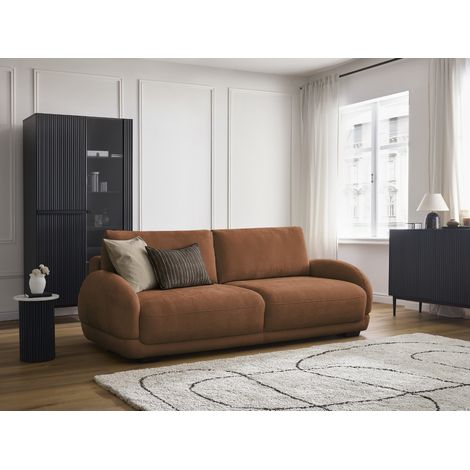 BOBOCHIC - Canapé droit convertible coffre MONICA Rouge (1/5)