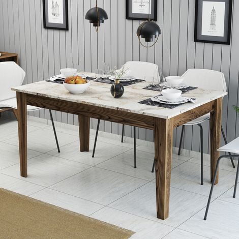 Viverone Esstisch, 6 Plätze, Rechteckig, Tragkraft 120 kg, 145x88x75h cm, Nussbaum Braun (1/5)