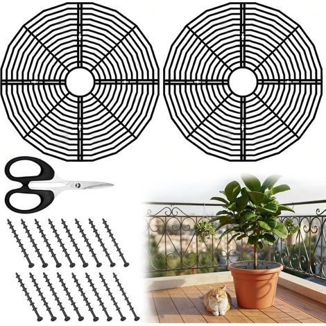 Lot de 2 grilles de protection pour pot de fleurs, 50 cm, protection des plantes, chat, respectueuses de l'environnement, non toxiques (1/5)