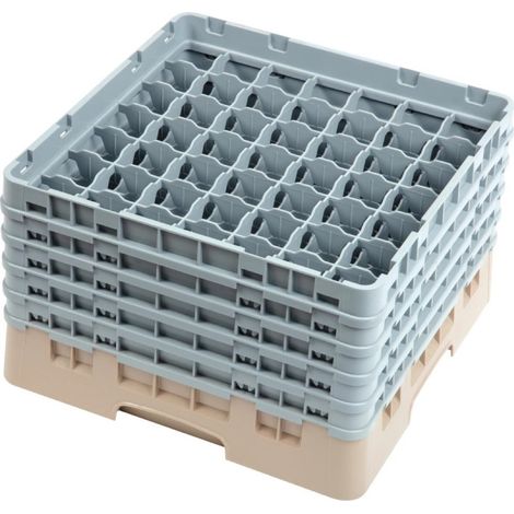 Casier à verres 49 compartiments Camrack beige hauteur max 257mm - 500 x 500 x 308 mm - CAMBRO (1/5)