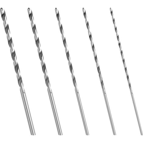 APEX Jeu de Forets Extra Longs HSS pour Bois - 5 Pièces Hélicoïdaux à Main - 2 mm, 3 mm, 3,5 mm, 4 mm, 5 mm (1/5)