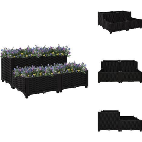 Lit surélevé 80x80x38 cm Polypropylène - Jardin - Pots De Fleurs - Jardinière - Bacs De Culture - Plante (1/5)