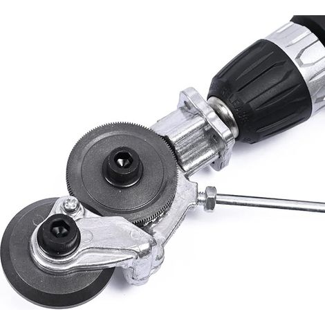 Tagliatrice elettrica per lamiera, tagliatrice per lamiera per avvitatore a batteria, tagliatrice elettrica per lamiera ondulata, tagliatrice per lamiera per tagliare ferro, lamiera stagnata, acciaio, (1/5)
