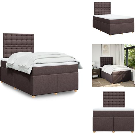Sommier à lattes de lit avec matelas Marron foncé 120x200 cm - Sommier À Lattes De Lit - Sommiers À Lattes De Lit - Lit - Meuble De Chambre À Coucher (1/5)
