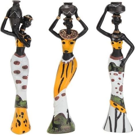 Wunderschöne Vintage-Skulptur einer afrikanischen Frau aus Kunstharz – Dekoration für Zuhause (1/4)